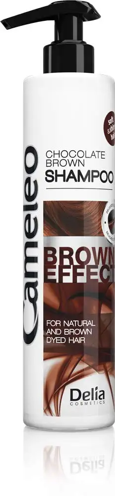 Cameleo - Brown Effect Shampoo - Pflegende, stärkende Behandlung mit Walnuss-Extrakt für natürliches & gefärbtes, Haar - Brünette Tiefe Farbe & Glanz- 250ml