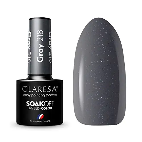 Claresa UV LED Nagellack Collection Hybrid Maniküre Soak Off Nail Polish, Farbe Grau, Nr 218, 5ml — 2