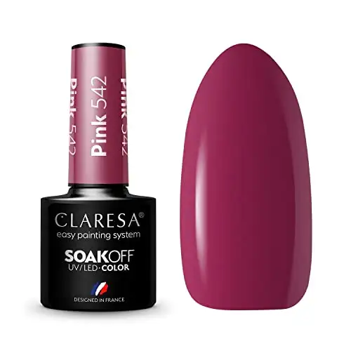 Claresa UV LED Nagellack Collection Hybrid Maniküre Soak Off Nail Polish, Farbe Rosa, Nr 542, 5ml — 2