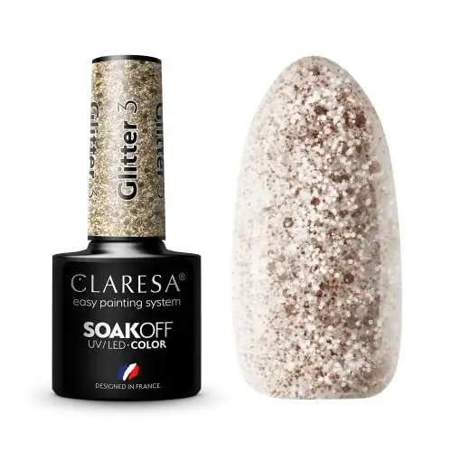 3 Glitter UV Nagellack 5 ml Claresa