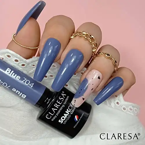 Claresa UV LED Nagellack Collection Hybrid Maniküre Soak Off Nail Polish, Farbe Blau, Nr 704, 5ml — 5