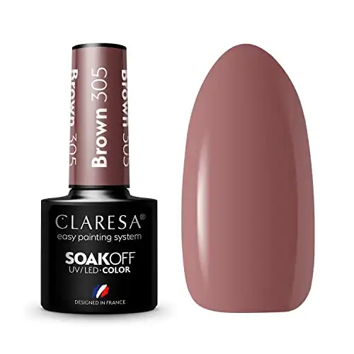 Claresa UV LED Nagellack Collection Hybrid Maniküre Soak Off Nail Polish, Farbe Braun, Nr 305, 5ml — 2