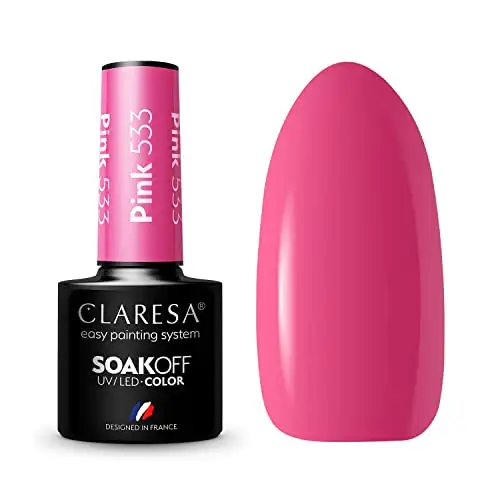 Claresa UV LED Nagellack Collection Hybrid Maniküre Soak Off Nail Polish, Farbe Rosa, Nr 533, 5ml — 2