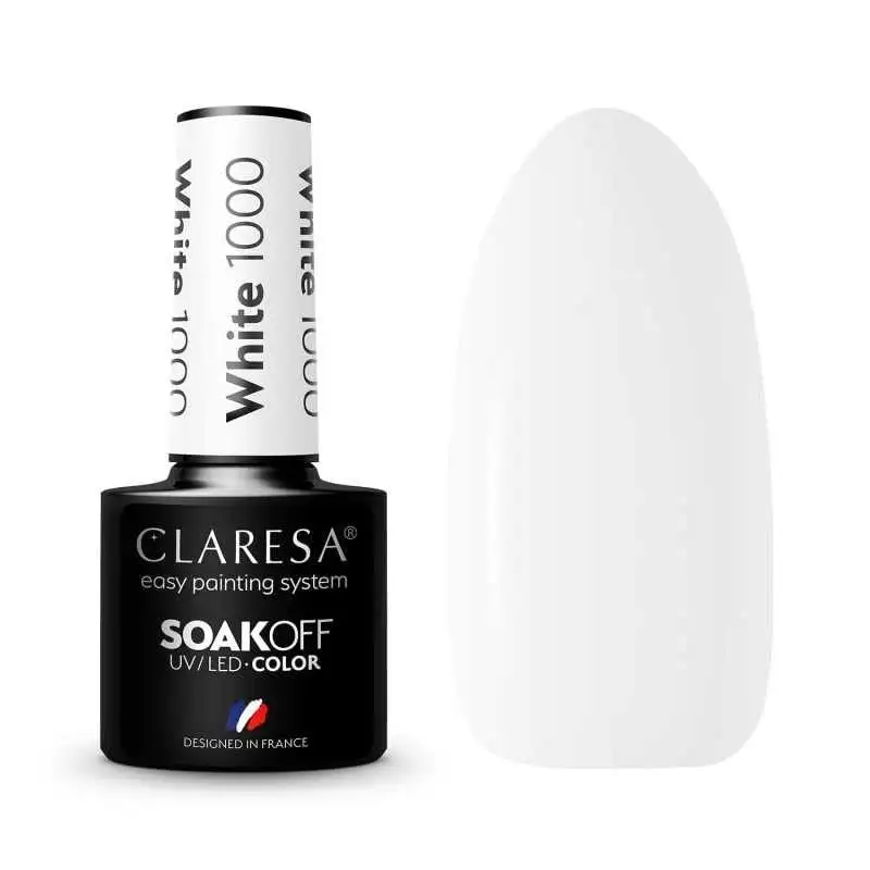 1000 White UV Nagellack 5 ml Claresa