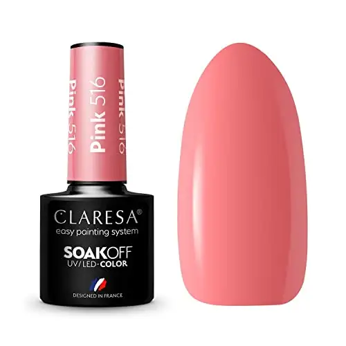 Claresa UV LED Nagellack Collection Hybrid Maniküre Soak Off Nail Polish, Farbe Rosa, Nr 516, 5ml — 2