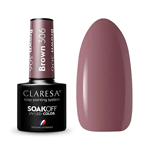 Claresa UV LED Nagellack Collection Hybrid Maniküre Soak Off Nail Polish, Farbe Braun, Nr 306, 5ml — 2