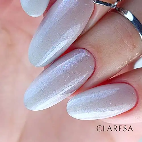 Claresa Top Glitter No Wipe Überlack innovativ UV LED Top Coat für Hybrid Nagellack Glänzendes Finish, Schützt, Transparent with blue dust, 5ml — 5