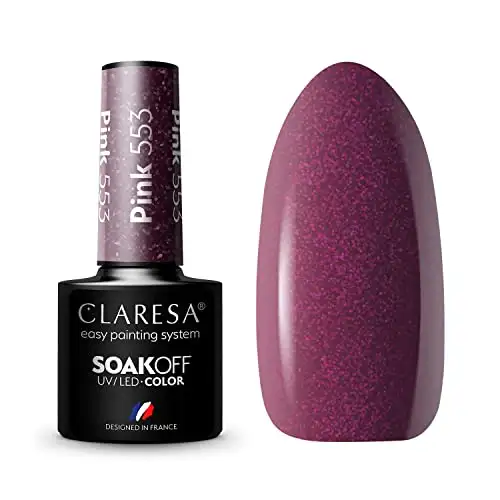 Claresa UV LED Nagellack Collection Hybrid Maniküre Soak Off Nail Polish, Farbe Rosa, Nr 553, 5ml — 2