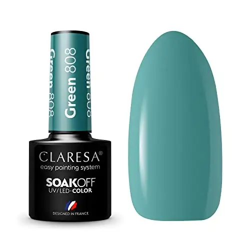 Claresa UV LED Nagellack Collection Hybrid Maniküre Soak Off Nail Polish, Farbe Grün, Nr 808, 5ml — 2