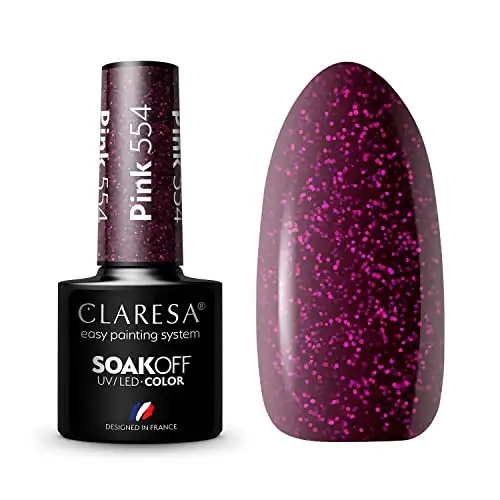 Claresa UV LED Nagellack Collection Hybrid Maniküre Soak Off Nail Polish, Farbe Rosa, Nr 554, 5ml — 2