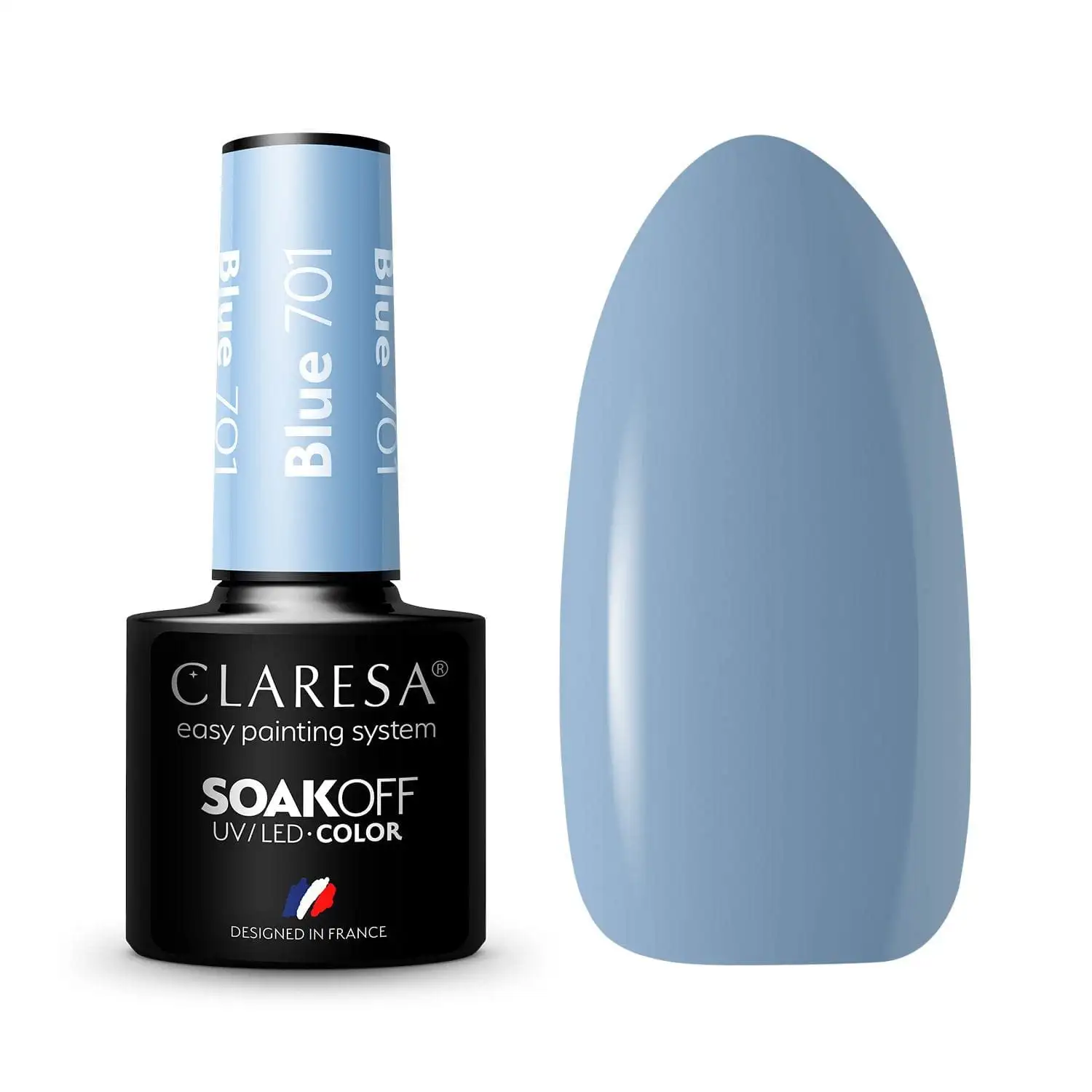 Claresa UV LED Nagellack Collection Hybrid Maniküre Soak Off Nail Polish, Farbe Blau, Nr 701, 5ml