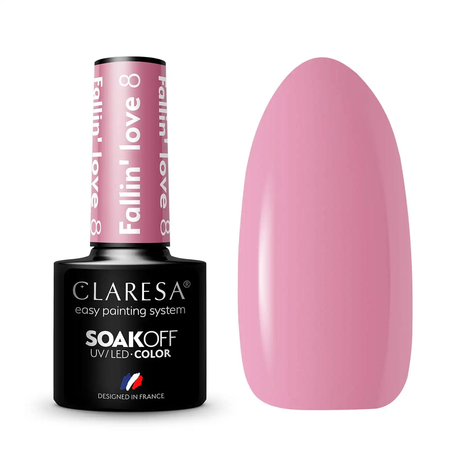Claresa UV LED Nagellack Collection Hybrid Maniküre Soak Off Nail Polish, Farbe Rosa, Nr 8, Fallin Love, 5ml