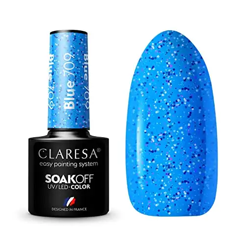 Claresa UV LED Nagellack Collection Hybrid Maniküre Soak Off Nail Polish, Farbe Blau, Nr 709, 5ml — 2