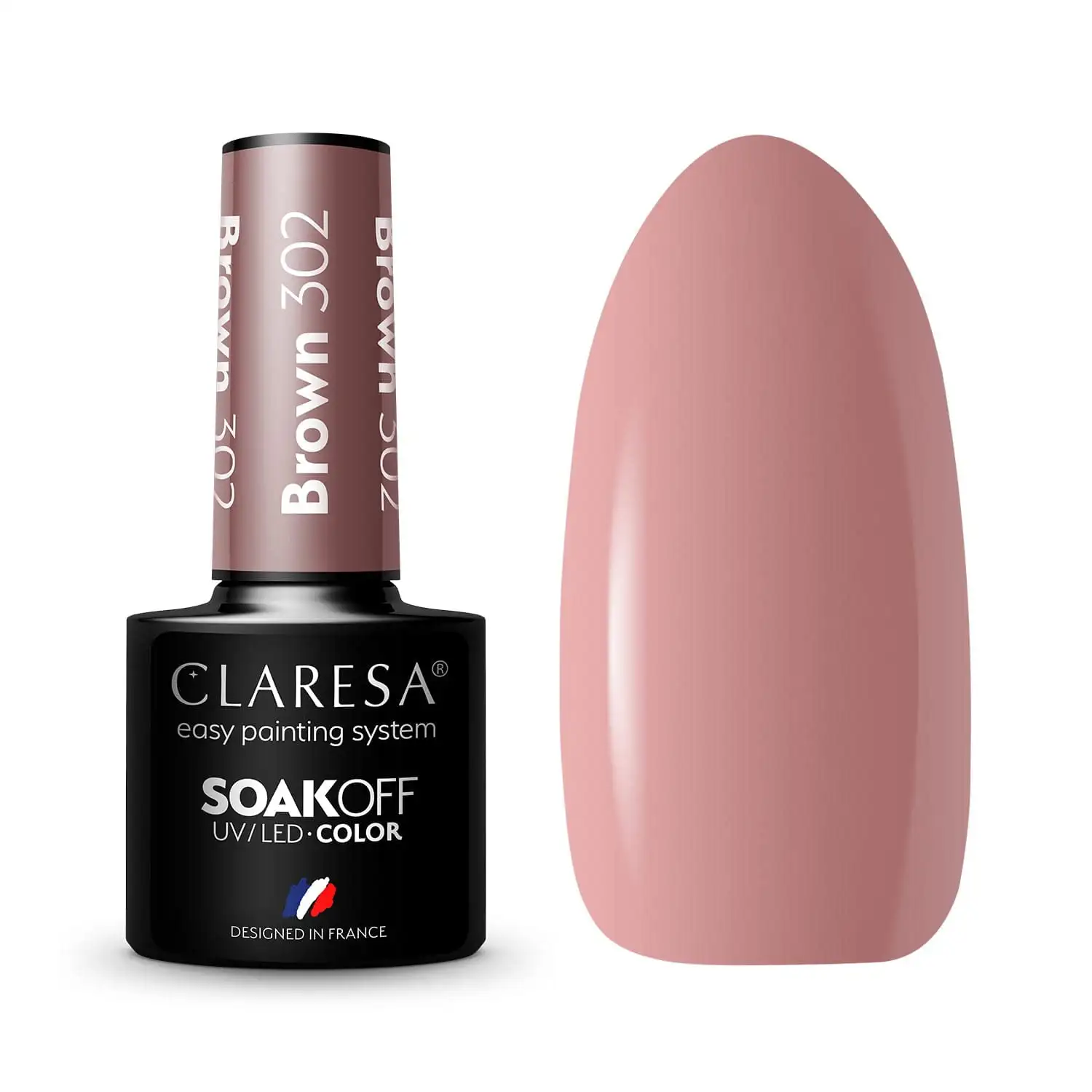 Claresa UV LED Nagellack Collection Hybrid Maniküre Soak Off Nail Polish, Farbe Braun, Nr 302, 5ml