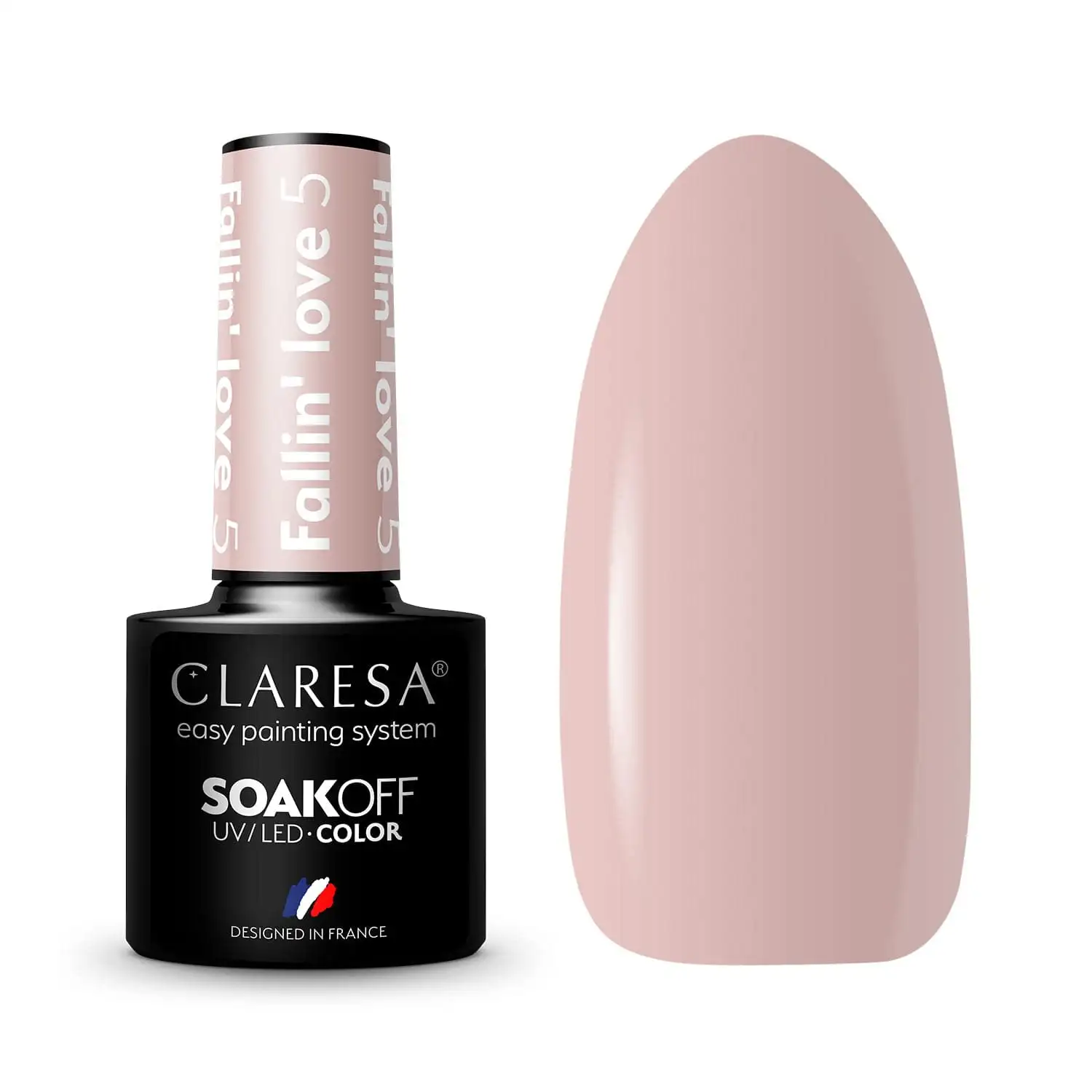 Claresa UV LED Nagellack Collection Hybrid Maniküre Soak Off Nail Polish, Farbe Beige, Nr 5, Fallin Love, 5ml