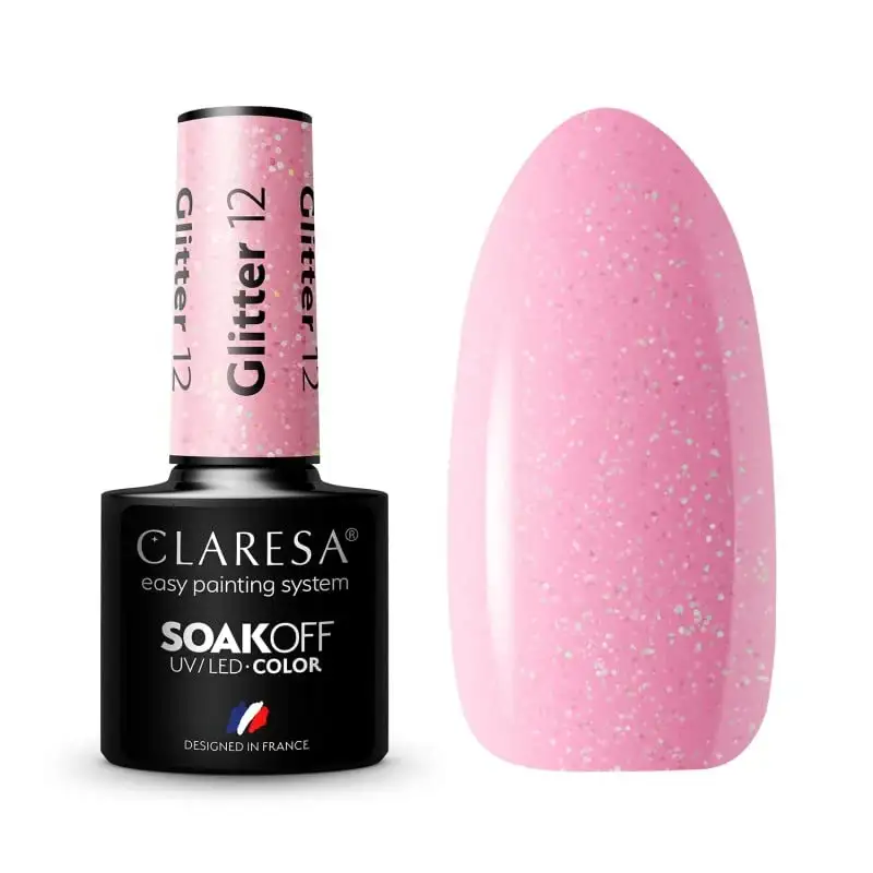 12 Glitter UV Nagellack 5 ml Claresa