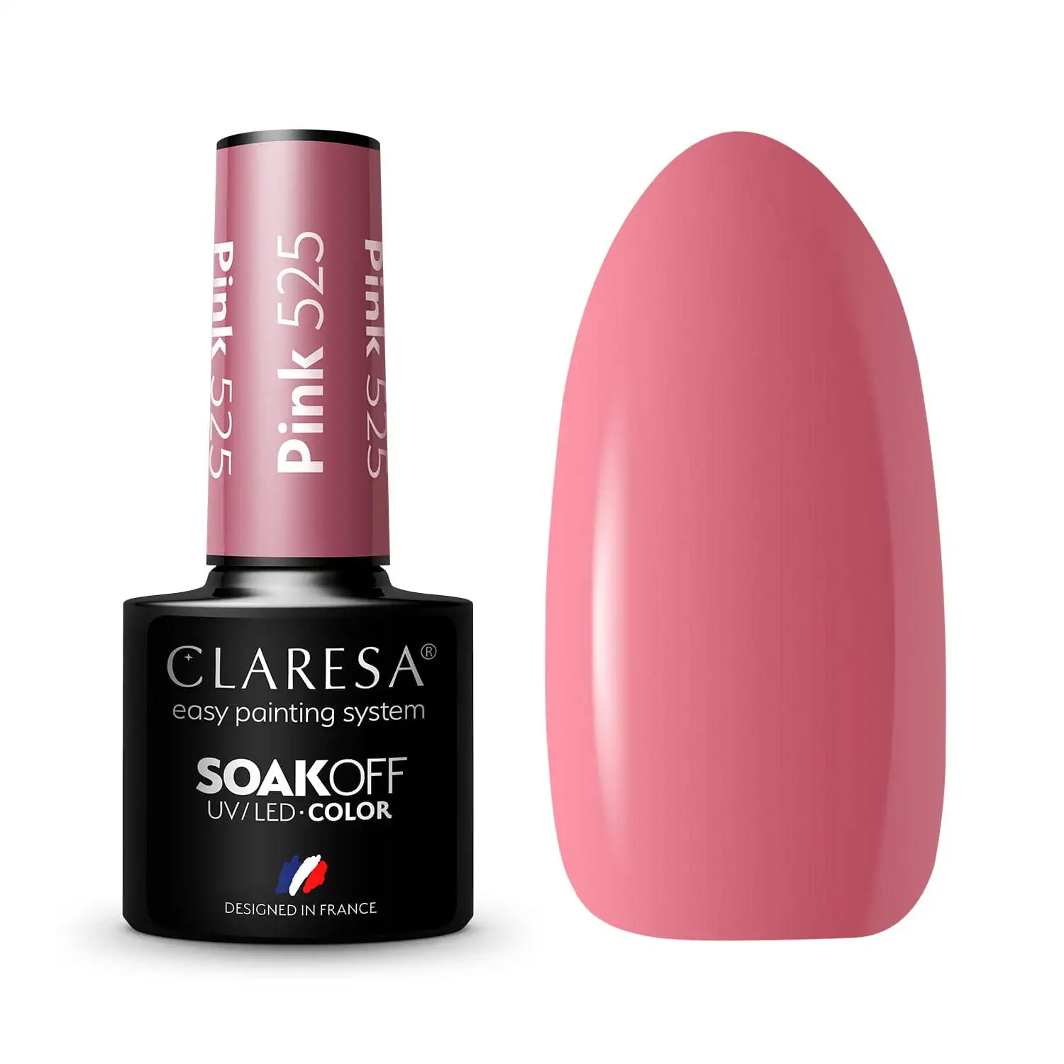 Claresa UV LED Nagellack Collection Hybrid Maniküre Soak Off Nail Polish, Farbe Rosa, Nr 525, 5ml