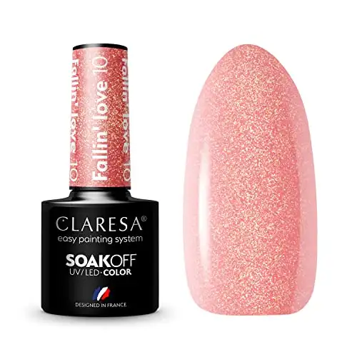 Claresa UV LED Nagellack Collection Hybrid Maniküre Soak Off Nail Polish, Farbe Golden, Nr 10, Fallin Love, 5ml — 2