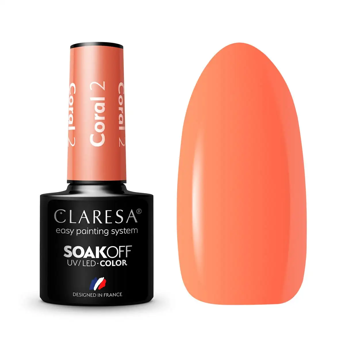 2 Coral UV Nagellack 5 ml Claresa