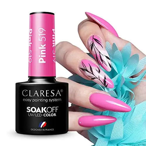 Claresa UV LED Nagellack Collection Hybrid Maniküre Soak Off Nail Polish, Farbe Rosa, Nr 519, 5ml — 5