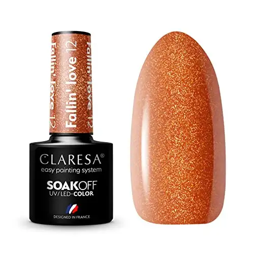 Claresa UV LED Nagellack Collection Hybrid Maniküre Soak Off Nail Polish, Farbe Golden, Nr 12, Fallin Love, 5ml — 2