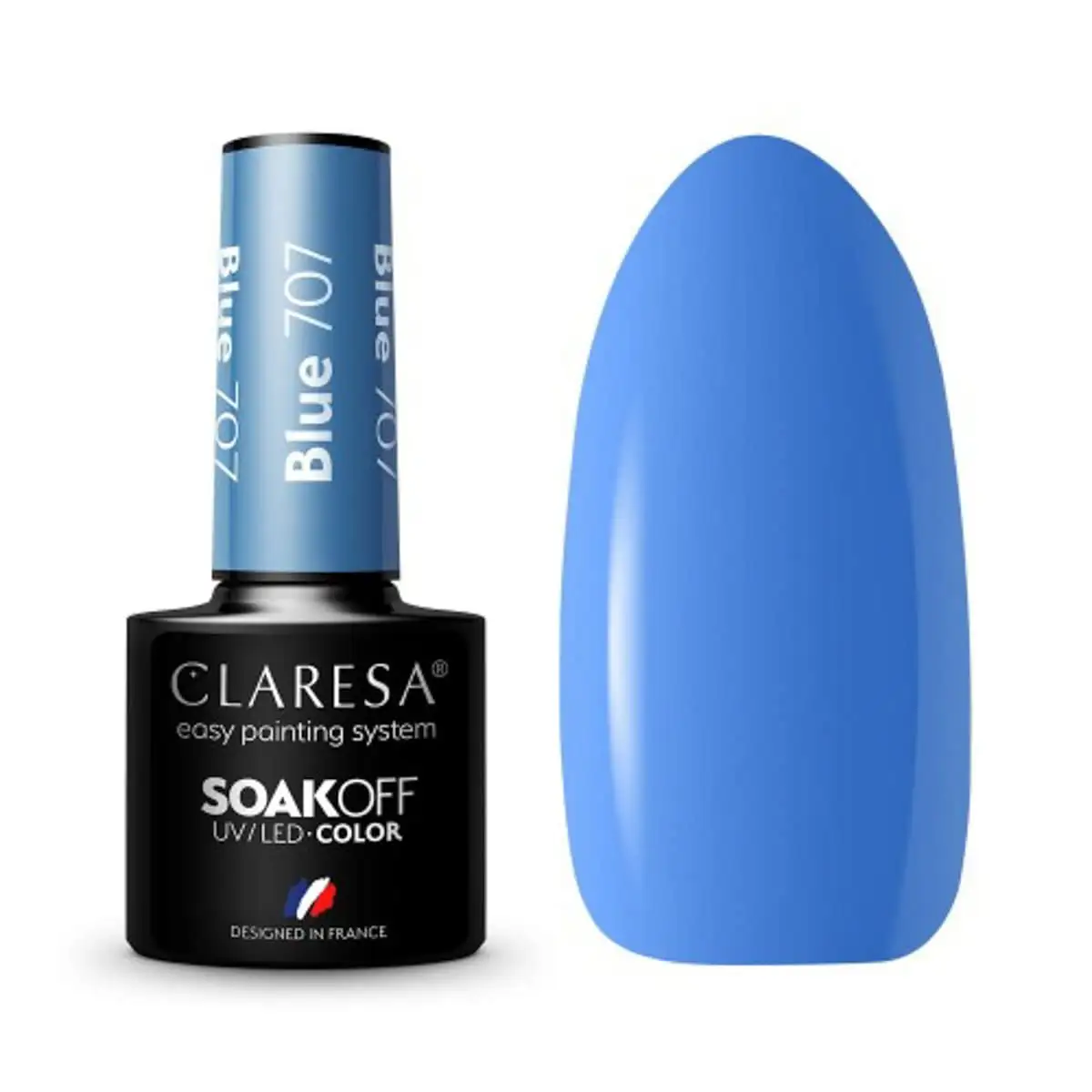 Claresa UV LED Nagellack Collection Hybrid Maniküre Soak Off Nail Polish, Farbe Blau, Nr 707, 5ml