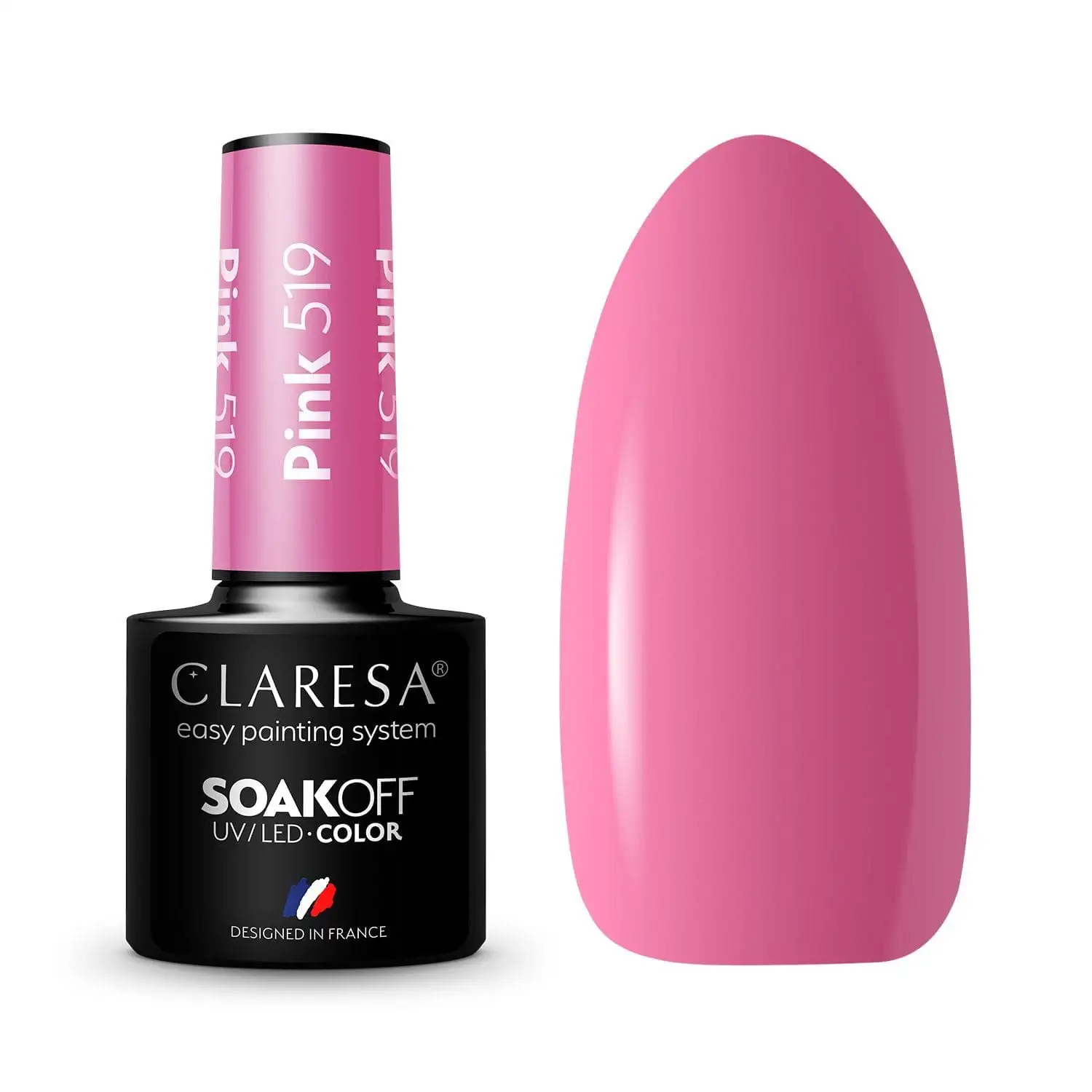 Claresa UV LED Nagellack Collection Hybrid Maniküre Soak Off Nail Polish, Farbe Rosa, Nr 519, 5ml