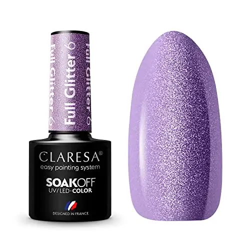 6 Full Glitter UV Nagellack 5 ml Claresa — 2