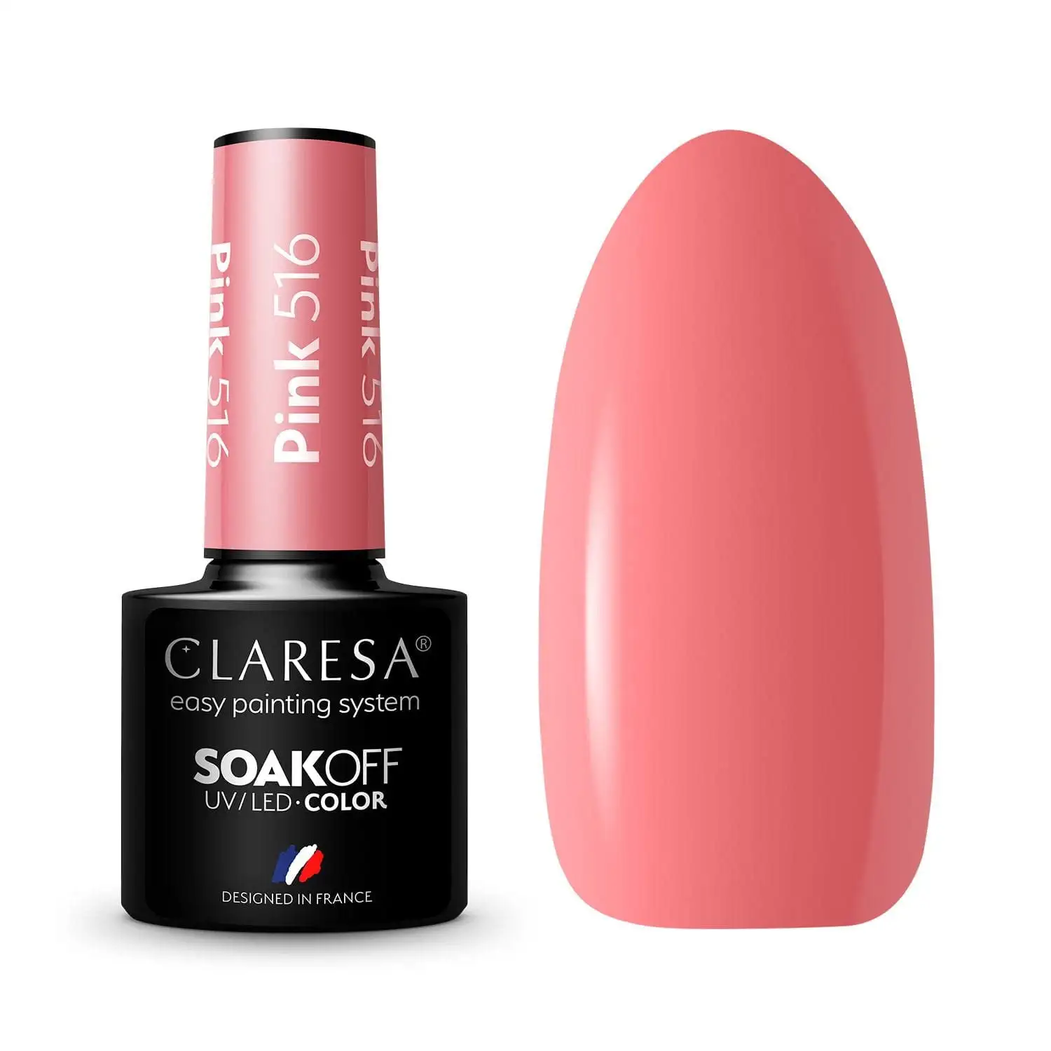 Claresa UV LED Nagellack Collection Hybrid Maniküre Soak Off Nail Polish, Farbe Rosa, Nr 516, 5ml