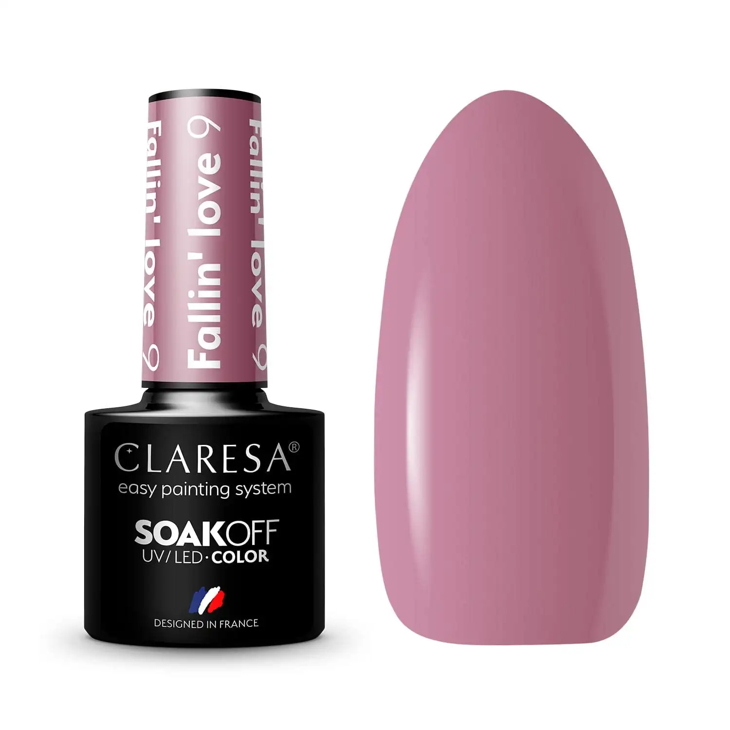 Claresa UV LED Nagellack Collection Hybrid Maniküre Soak Off Nail Polish, Farbe Rosa, Violett, Nr 9 Fallin Love, 5ml