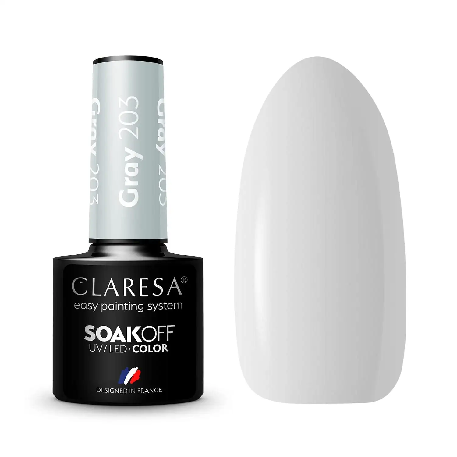 Claresa UV LED Nagellack Collection Hybrid Maniküre Soak Off Nail Polish, Farbe Grau, Nr 203, 5ml
