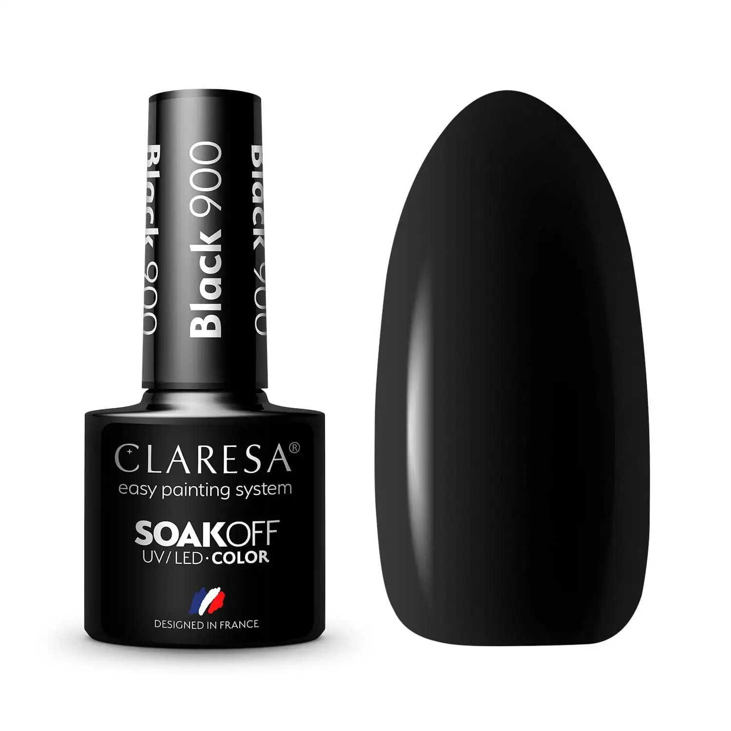 Claresa UV LED Nagellack Collection Hybrid Maniküre Soak Off Nail Polish, Farbe Black, Nr 900, 5ml