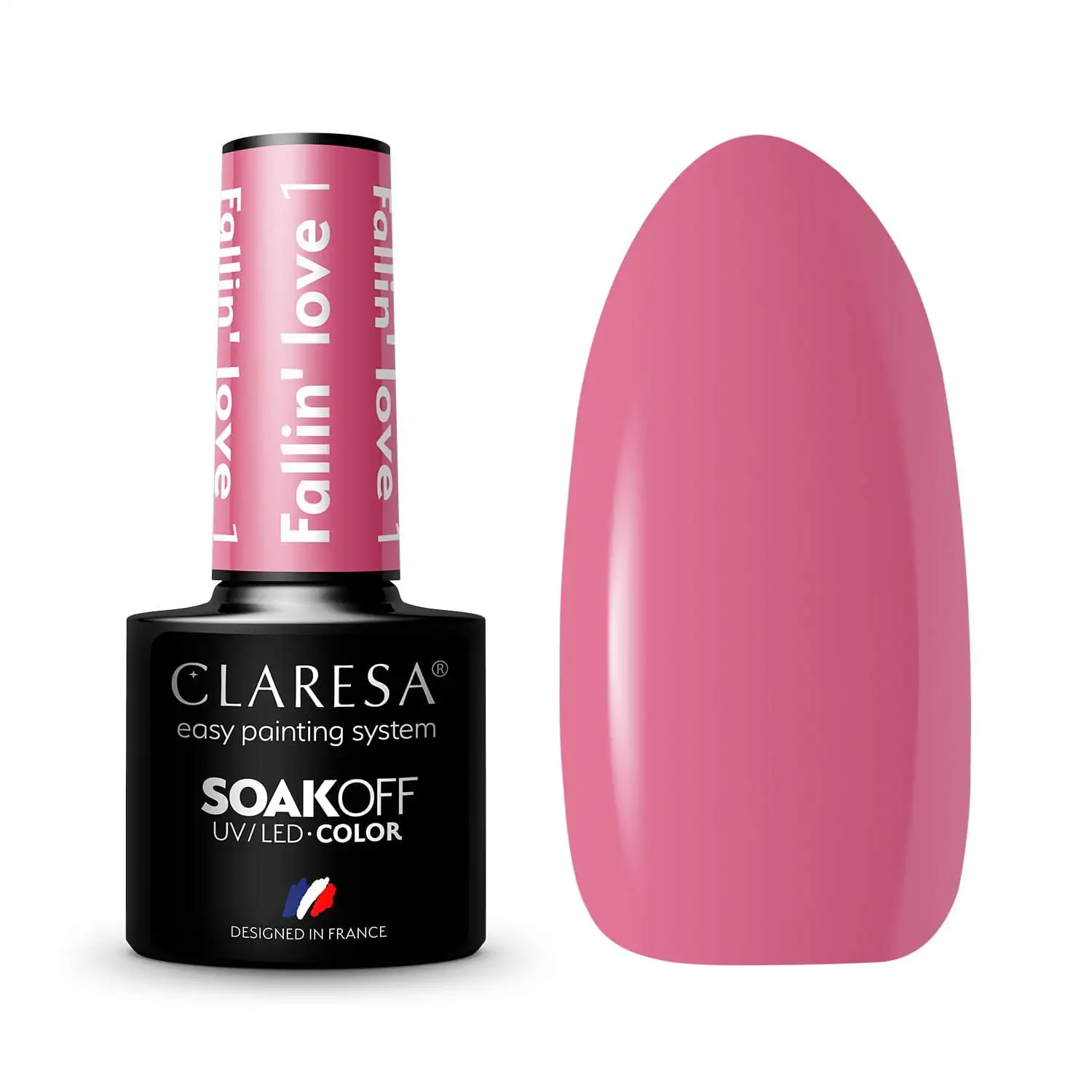 Claresa UV LED Nagellack Collection Hybrid Maniküre Soak Off Nail Polish, Farbe Rosa, Nr 1, Fallin Love, 5ml