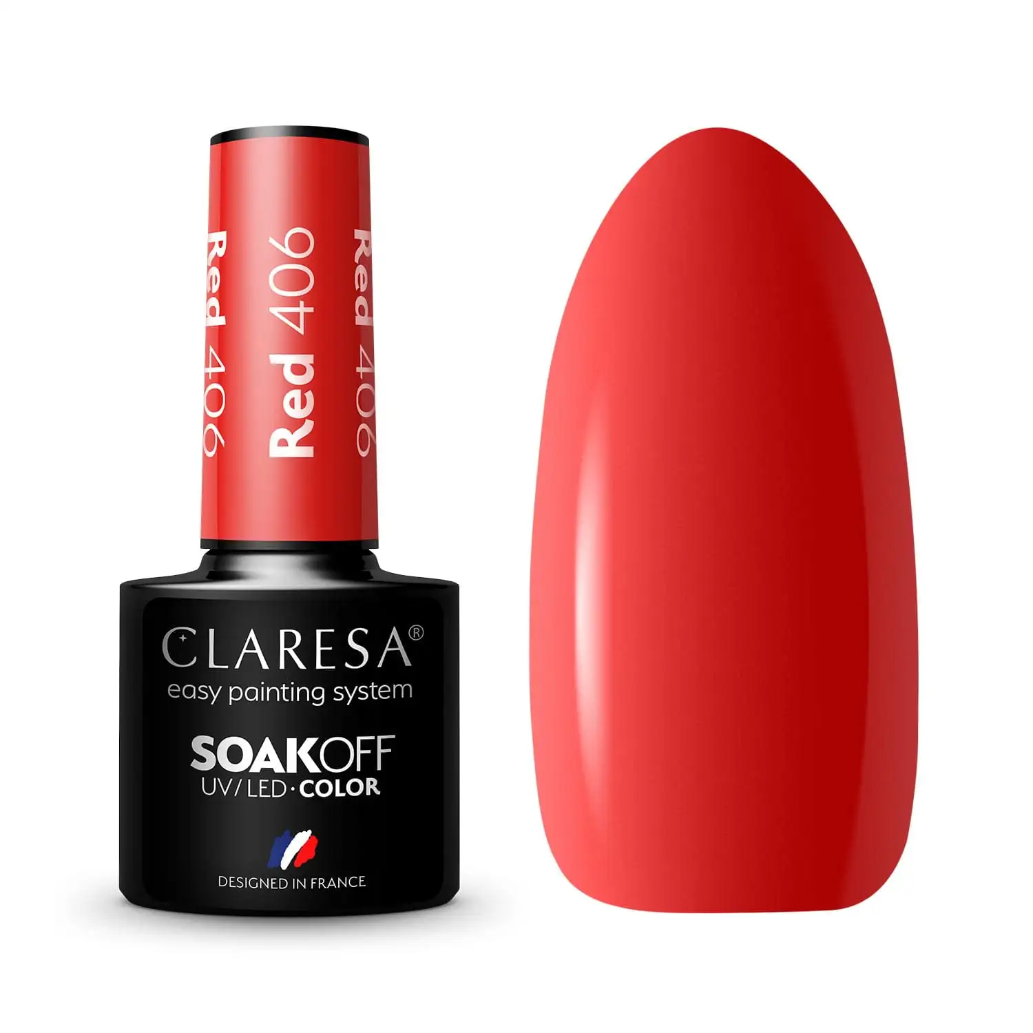 Claresa UV LED Nagellack Collection Hybrid Maniküre Soak Off Nail Polish, Farbe Rote, Nr 406, 5ml