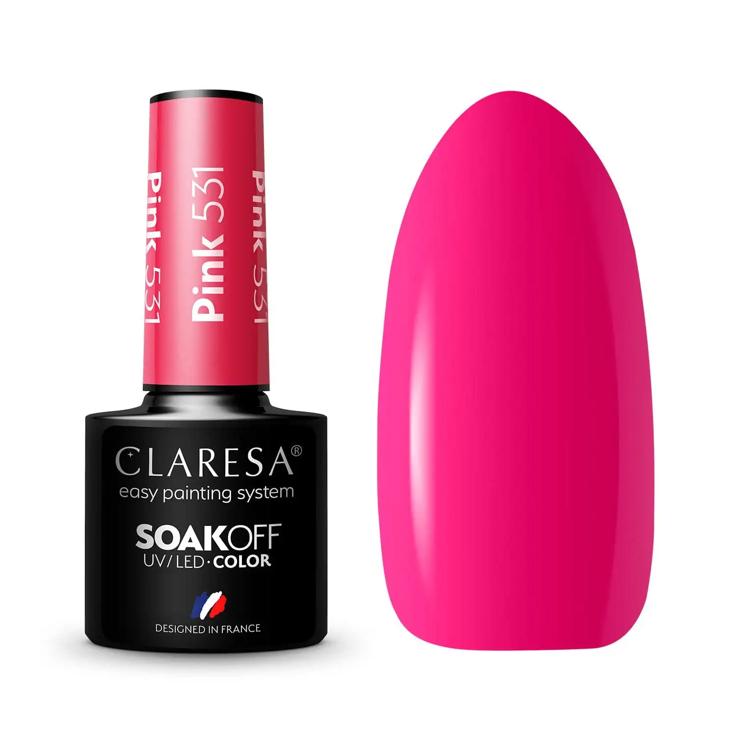 Claresa UV LED Nagellack Collection Hybrid Maniküre Soak Off Nail Polish, Farbe Rosa, Nr 531, 5ml