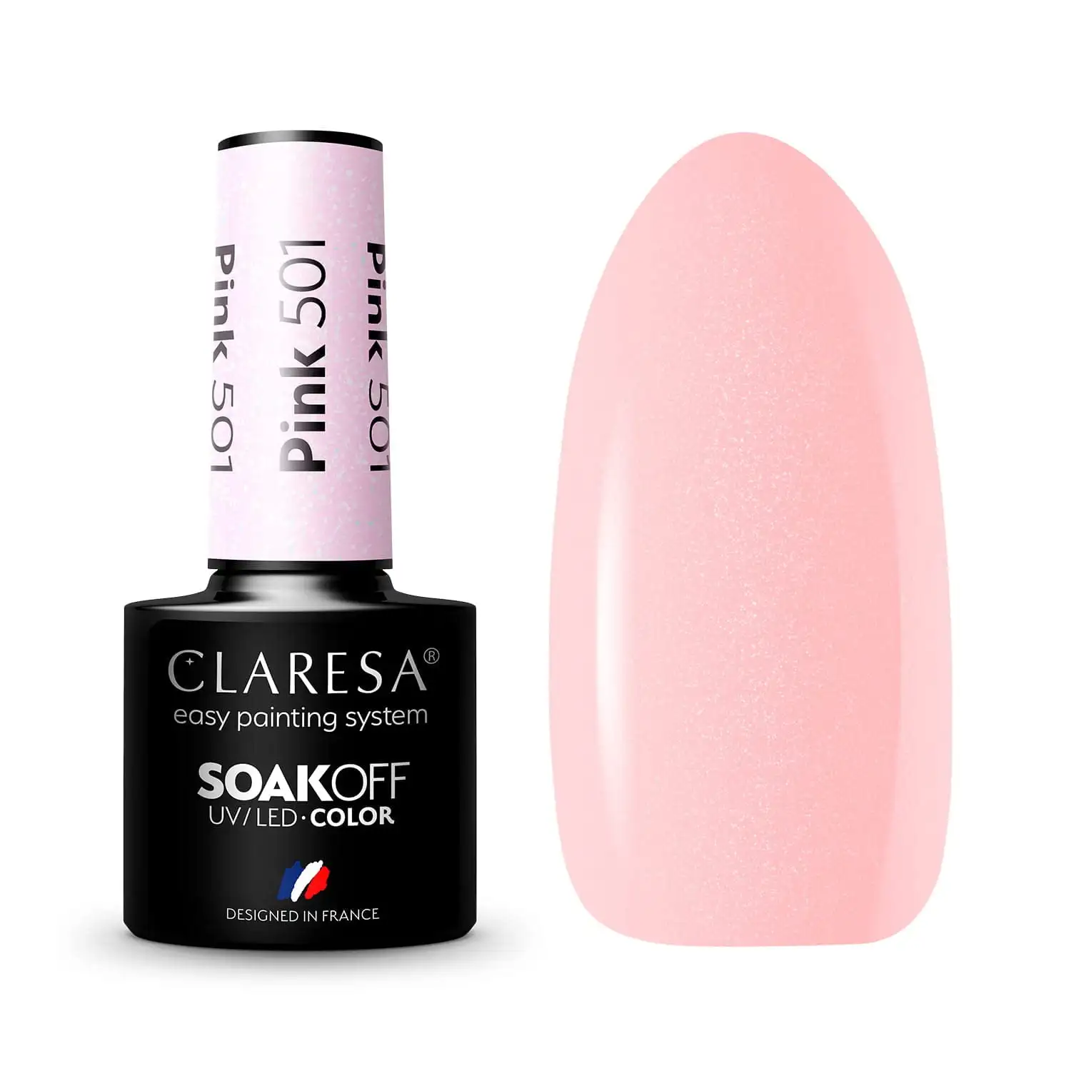 Claresa UV LED Nagellack Collection Hybrid Maniküre Soak Off Nail Polish, Farbe Rosa, Nr 501, 5ml