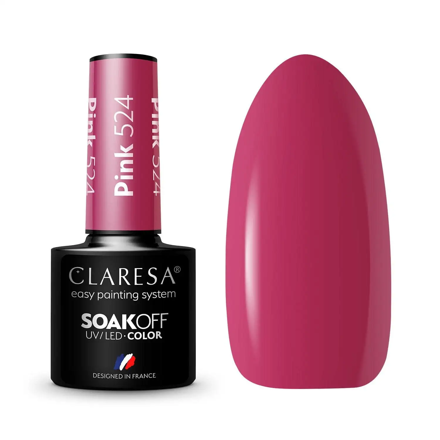 Claresa UV LED Nagellack Collection Hybrid Maniküre Soak Off Nail Polish, Farbe Rosa, Nr 524, 5ml