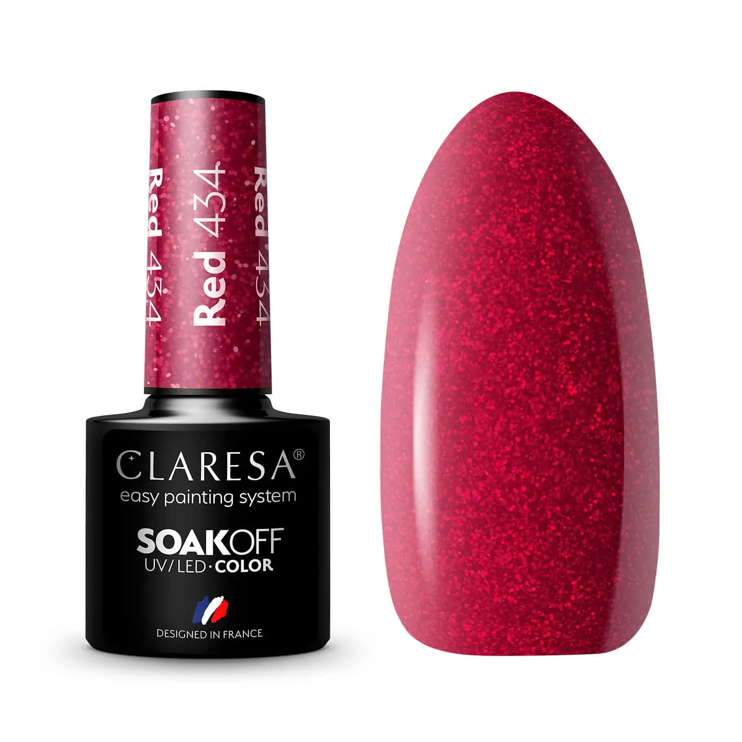 Claresa UV LED Nagellack Collection Hybrid Maniküre Soak Off Nail Polish, Farbe Rote, Nr 434, 5ml