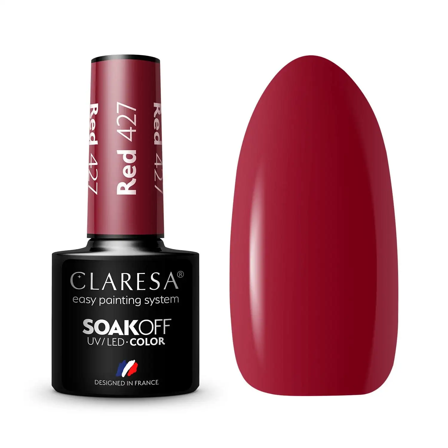 Claresa UV LED Nagellack Collection Hybrid Maniküre Soak Off Nail Polish, Farbe Rote, Nr 427, 5ml