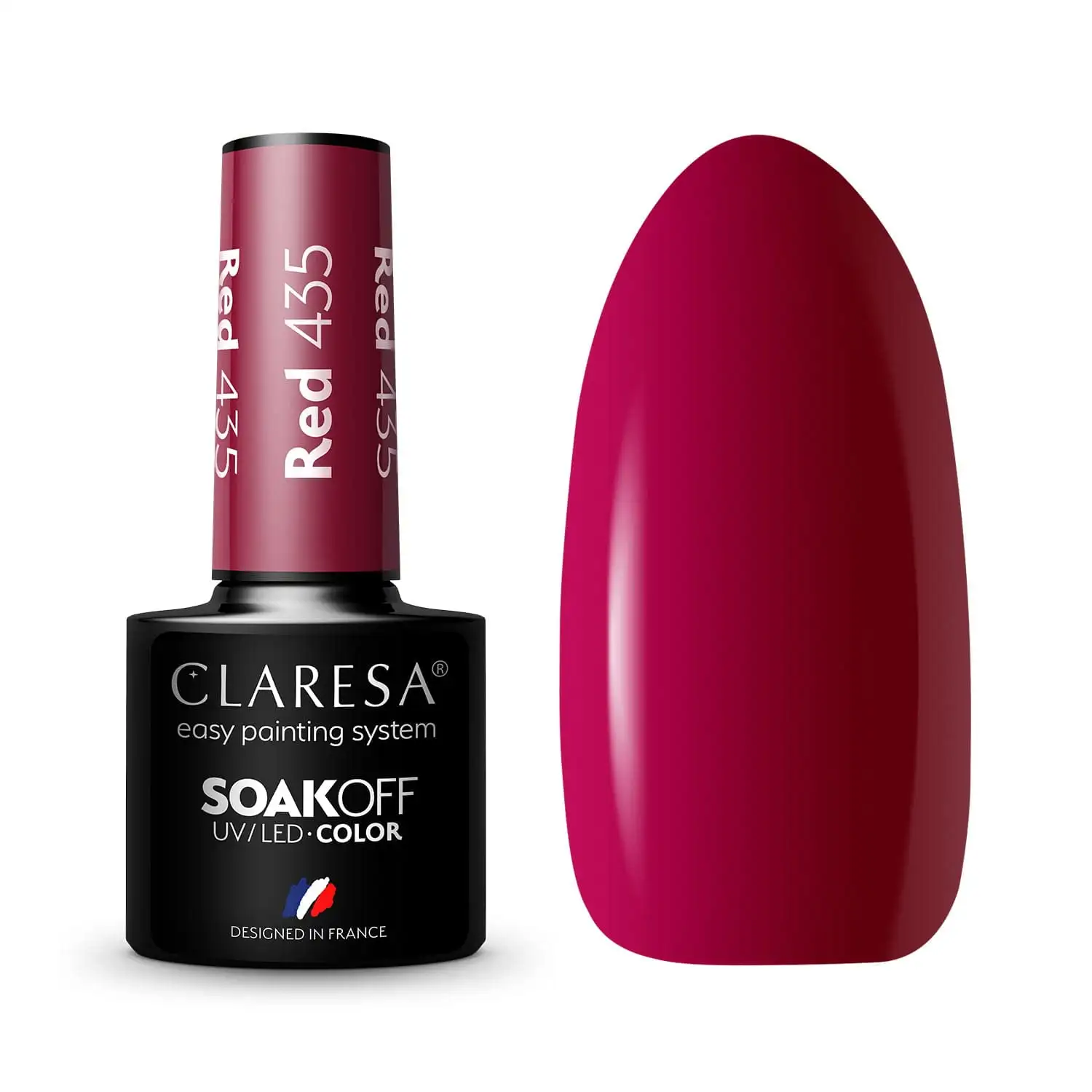 Claresa UV LED Nagellack Collection Hybrid Maniküre Soak Off Nail Polish, Farbe Rote, Nr 435, 5ml