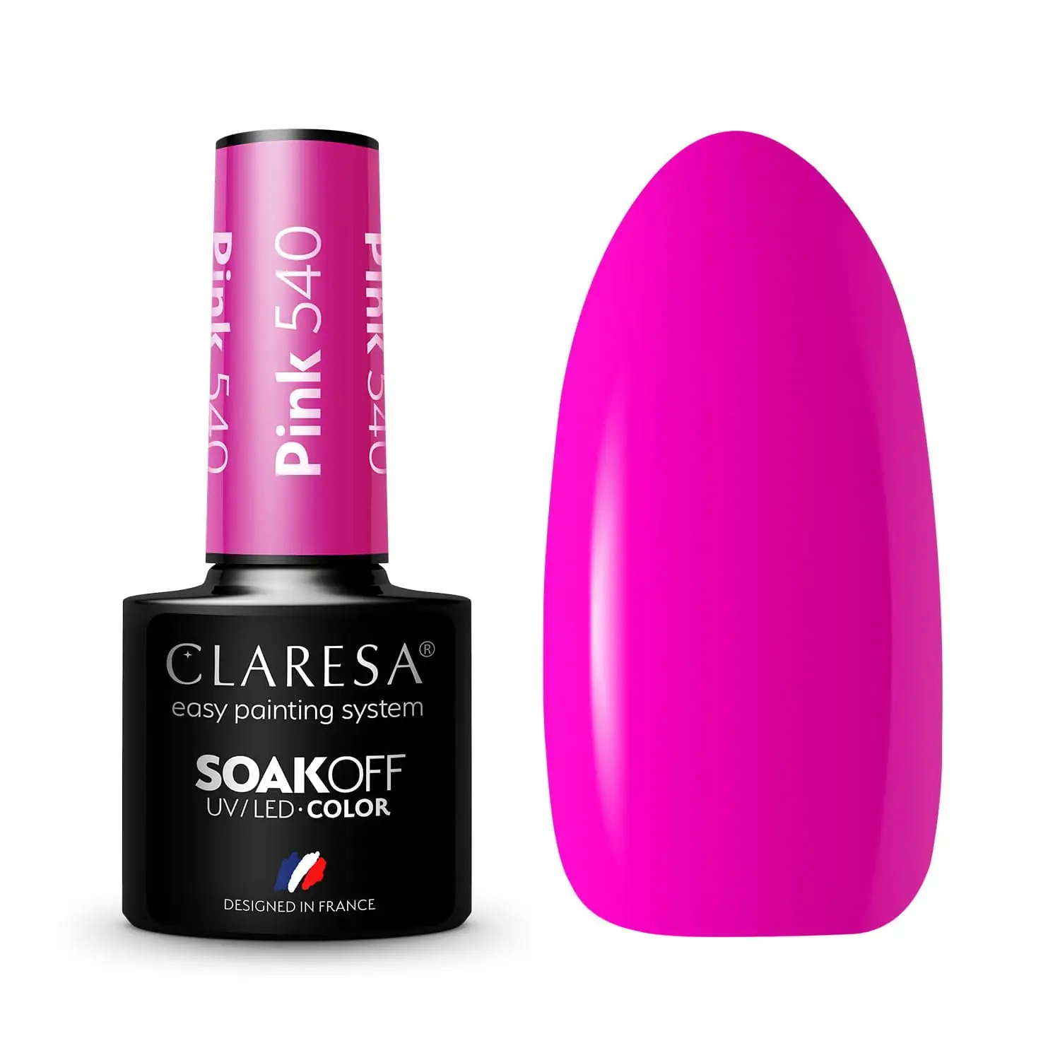 Claresa UV LED Nagellack Collection Hybrid Maniküre Soak Off Nail Polish, Farbe Rosa, Nr 540, 5ml