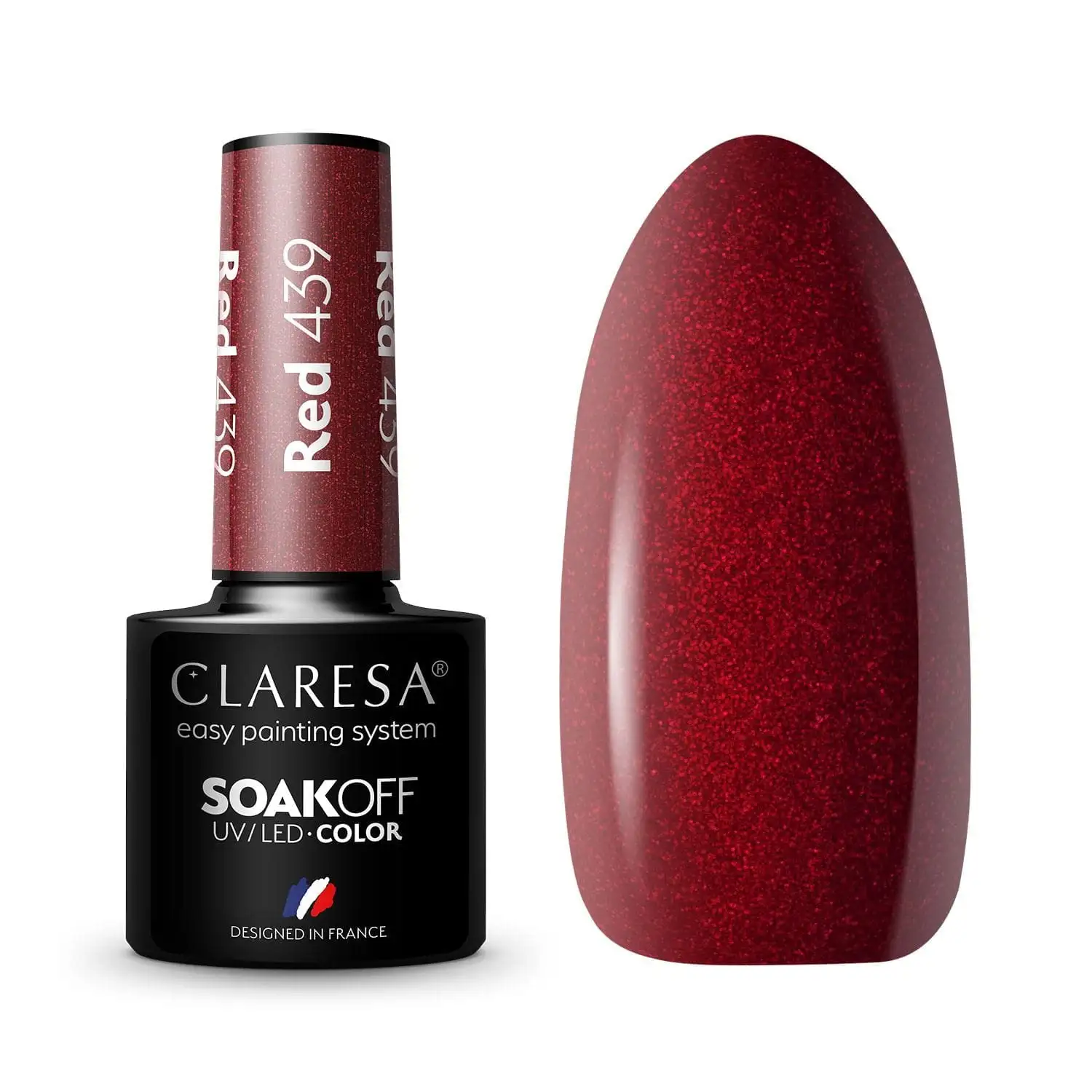 Claresa UV LED Nagellack Collection Hybrid Maniküre Soak Off Nail Polish, Farbe Rote, Nr 439, 5ml