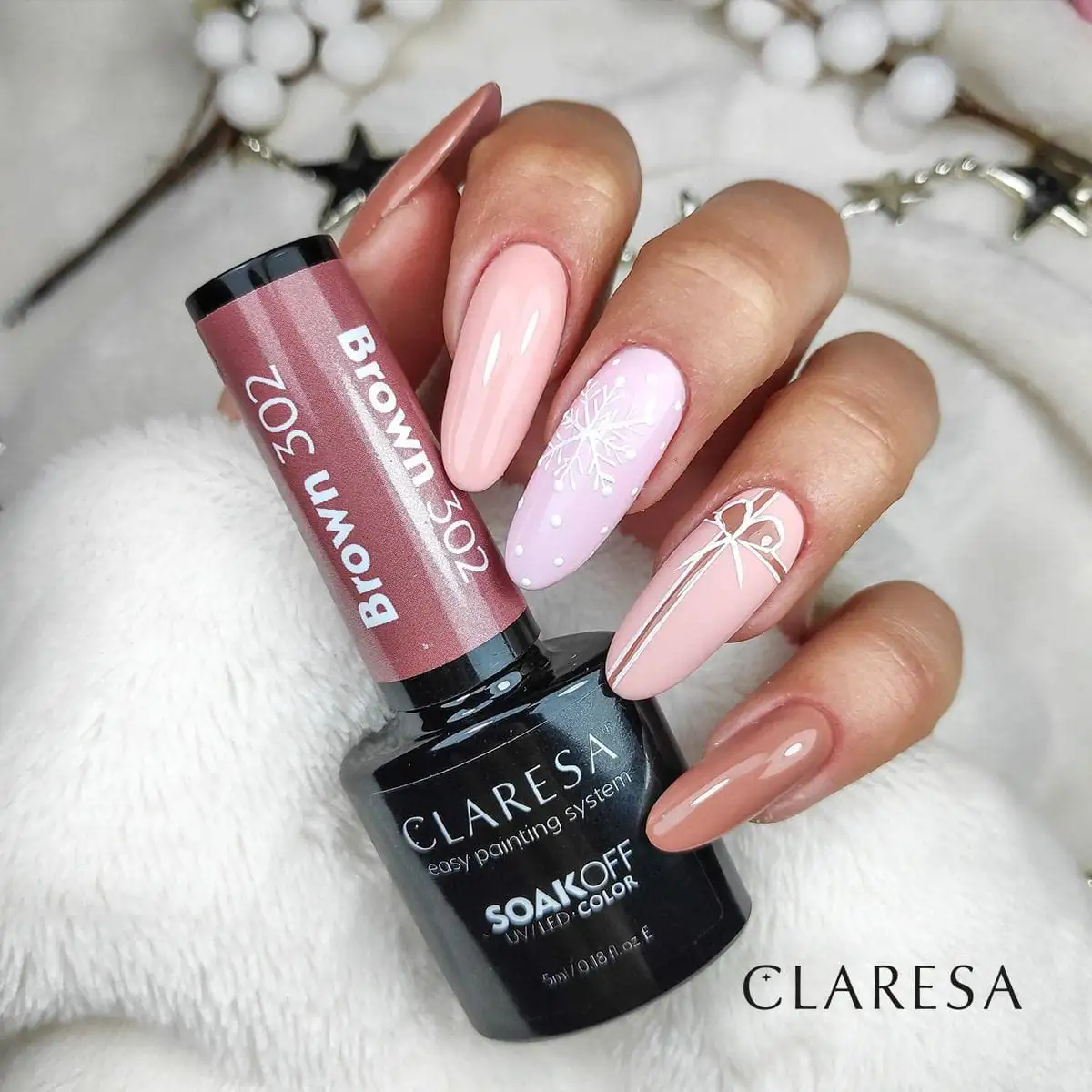 Claresa UV LED Nagellack Collection Hybrid Maniküre Soak Off Nail Polish, Farbe Braun, Nr 302, 5ml — 10