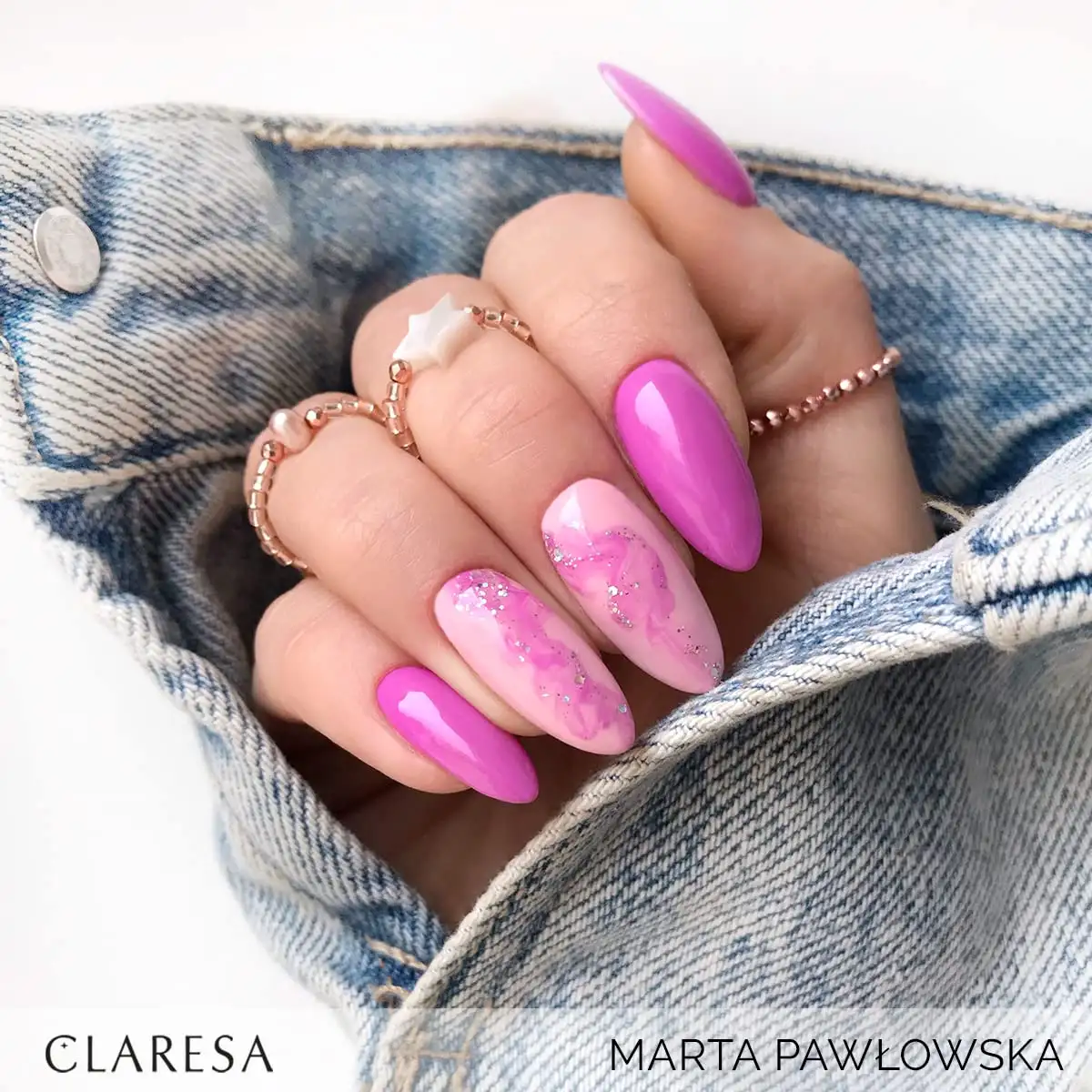Claresa UV LED Nagellack Collection Hybrid Maniküre Soak Off Nail Polish, Farbe Rosa, Nr 544, 5ml — 4