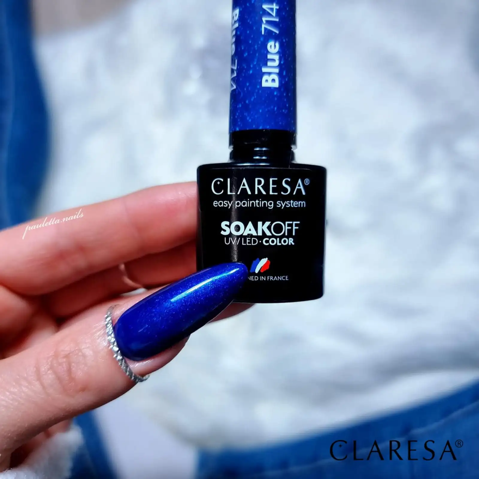 Claresa UV LED Nagellack Collection Hybrid Maniküre Soak Off Nail Polish, Farbe Blau, Nr 714, 5ml — 7