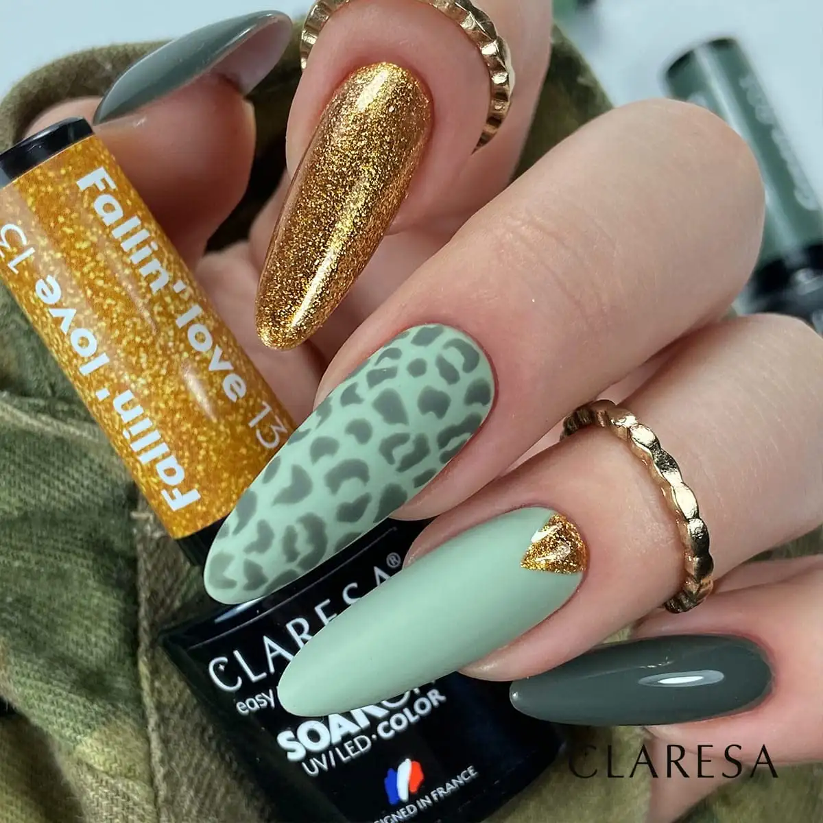 Claresa UV LED Nagellack Collection Hybrid Maniküre Soak Off Nail Polish, Farbe Golden, Nr 13, Fallin Love, 5ml — 10
