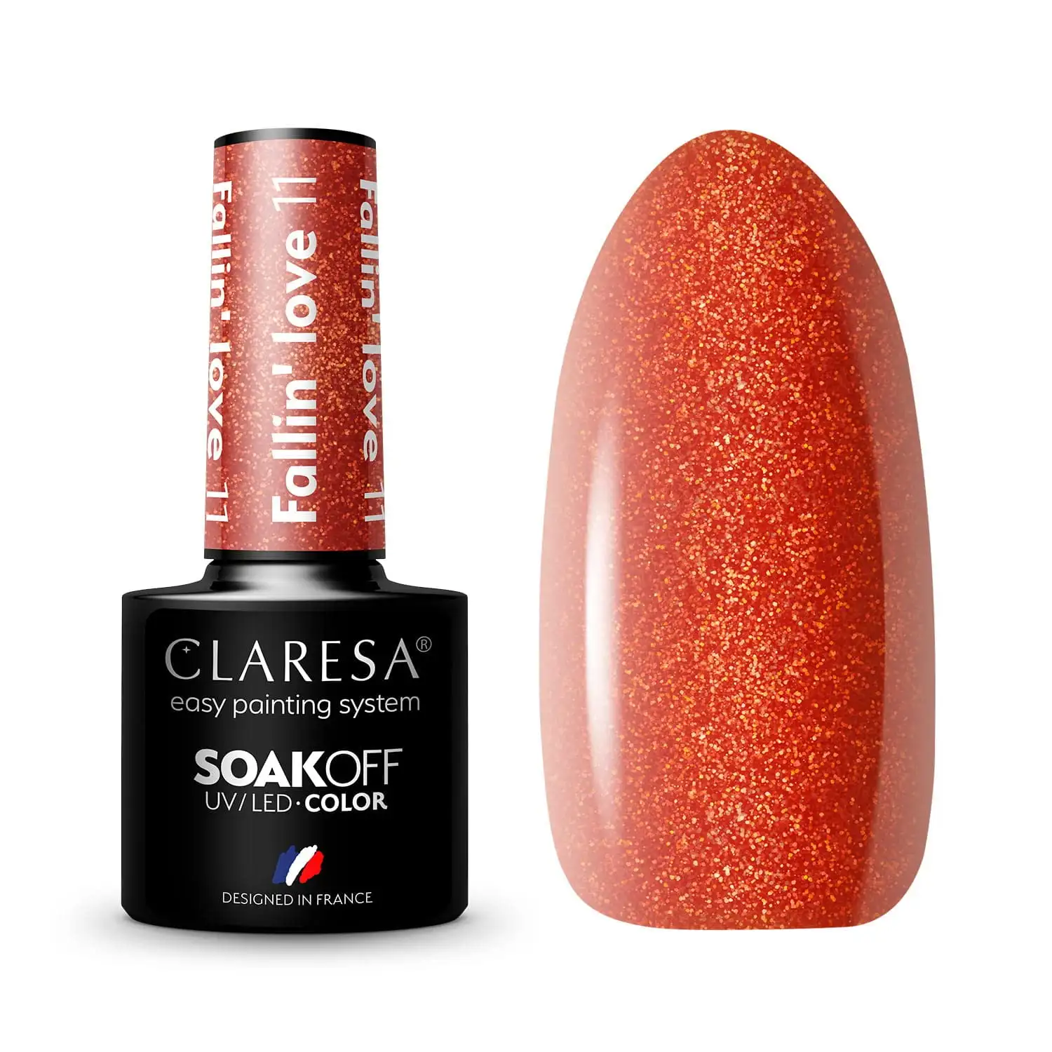 Claresa UV LED Nagellack Collection Hybrid Maniküre Soak Off Nail Polish, Farbe Rote, Nr 11, Fallin Love, 5ml