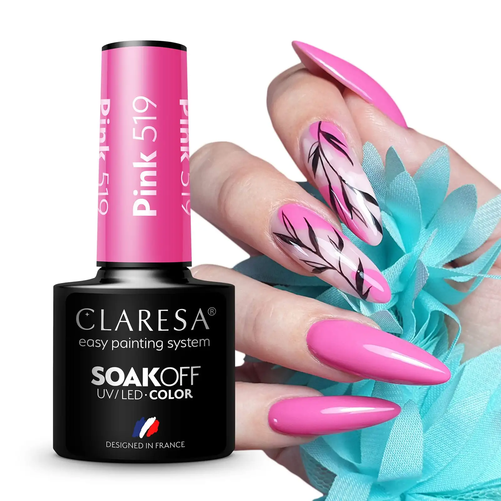 Claresa UV LED Nagellack Collection Hybrid Maniküre Soak Off Nail Polish, Farbe Rosa, Nr 519, 5ml — 4