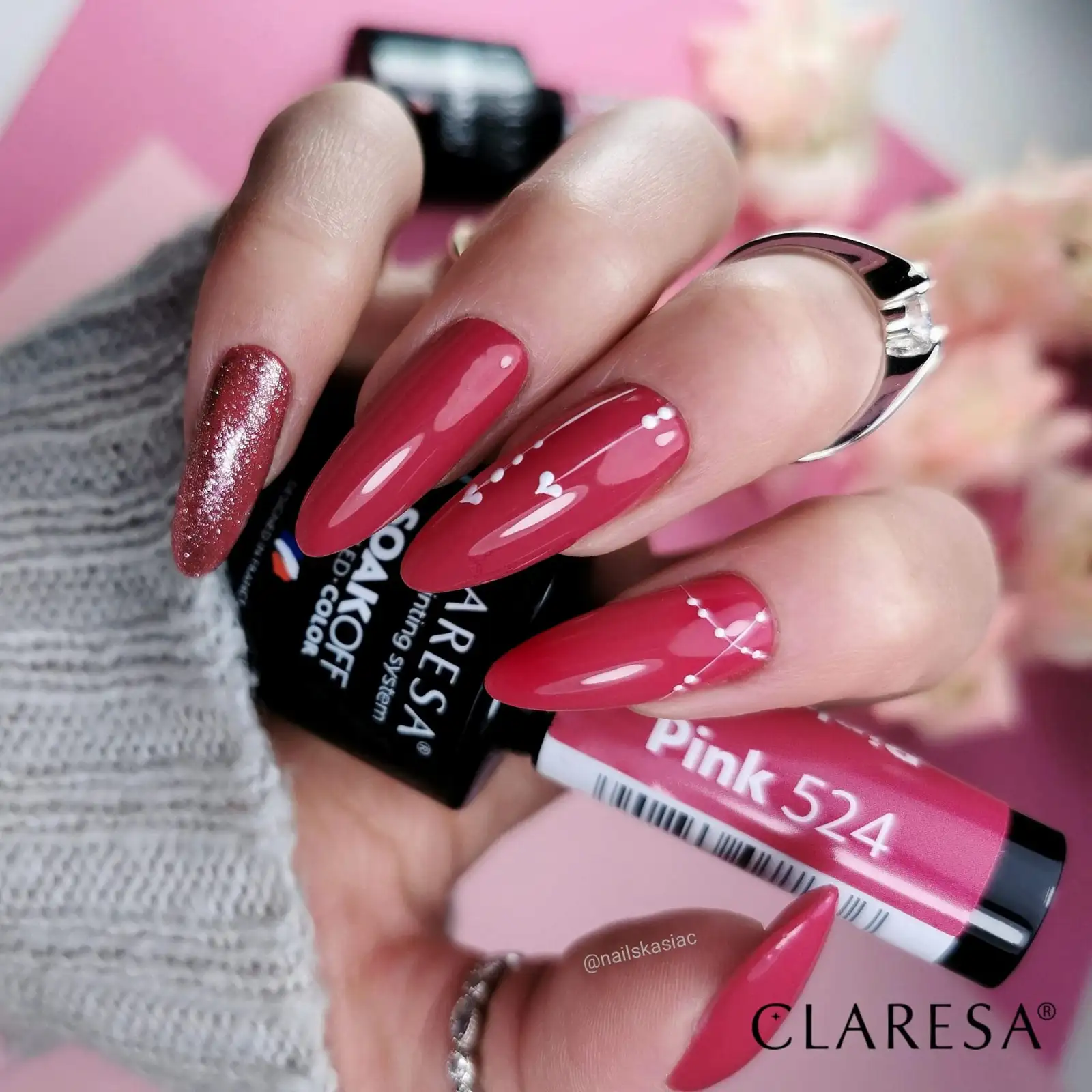 Claresa UV LED Nagellack Collection Hybrid Maniküre Soak Off Nail Polish, Farbe Rosa, Nr 524, 5ml — 10