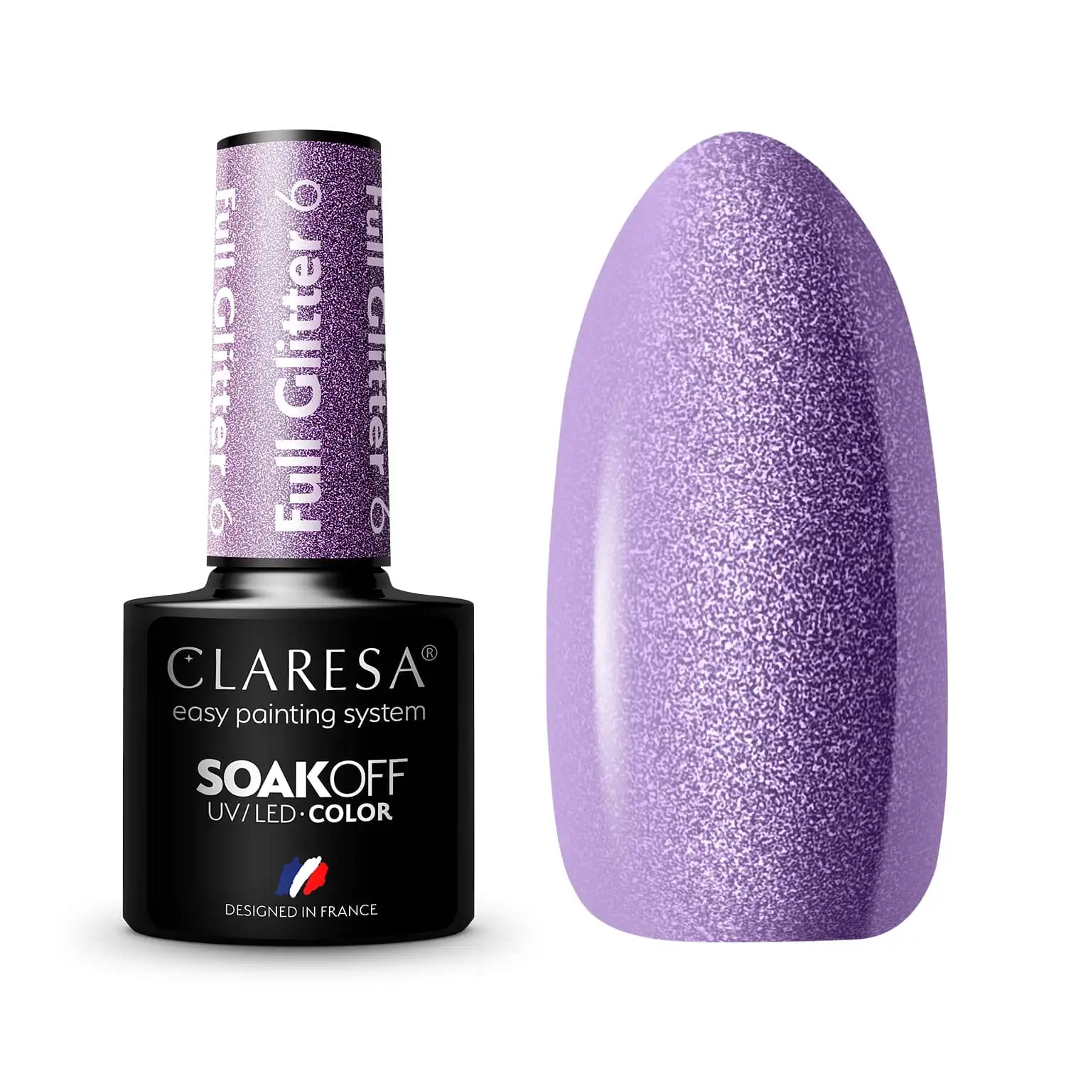 6 Full Glitter UV Nagellack 5 ml Claresa